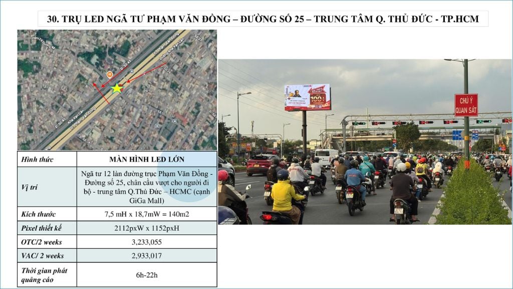 - Led Ngã 4 Phạm Văn Đồng & Đường Số 25 (Trung Tâm Q. Thủ Đức cũ)