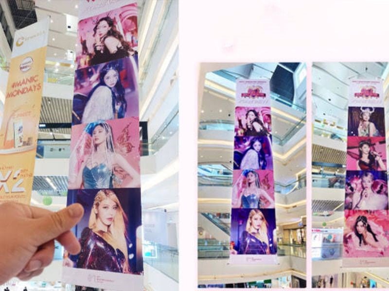 Banner thả trần cỡ lớn tại khu vực thông tầng