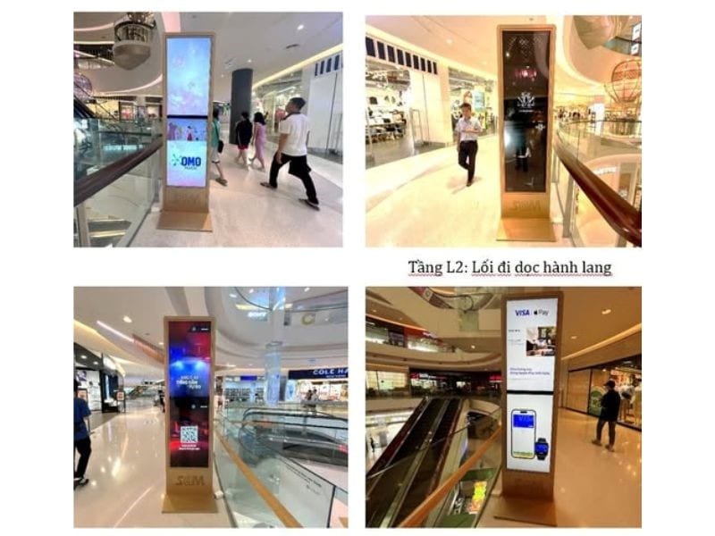 Cụm màn hình LCD được bố trí tại hành lang các tầng